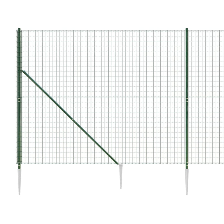 Draadgaashek met grondankers 1,4x10 m groen