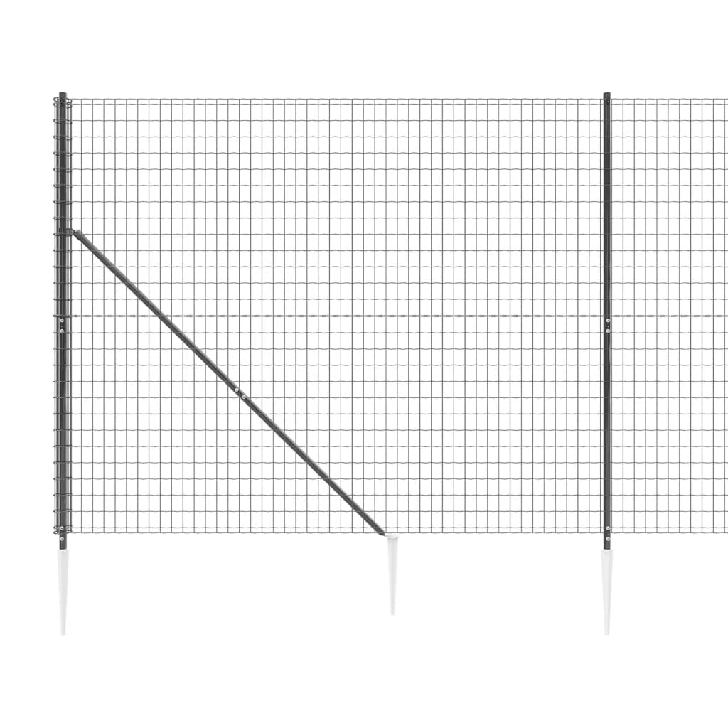 Draadgaashek met grondankers 2,2x10 m antracietkleurig