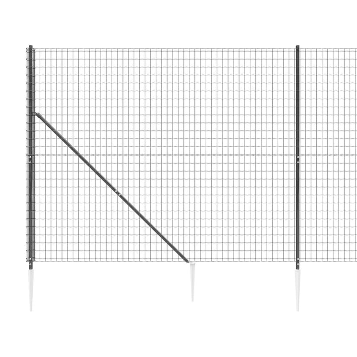 Draadgaashek met grondankers 2,2x10 m antracietkleurig