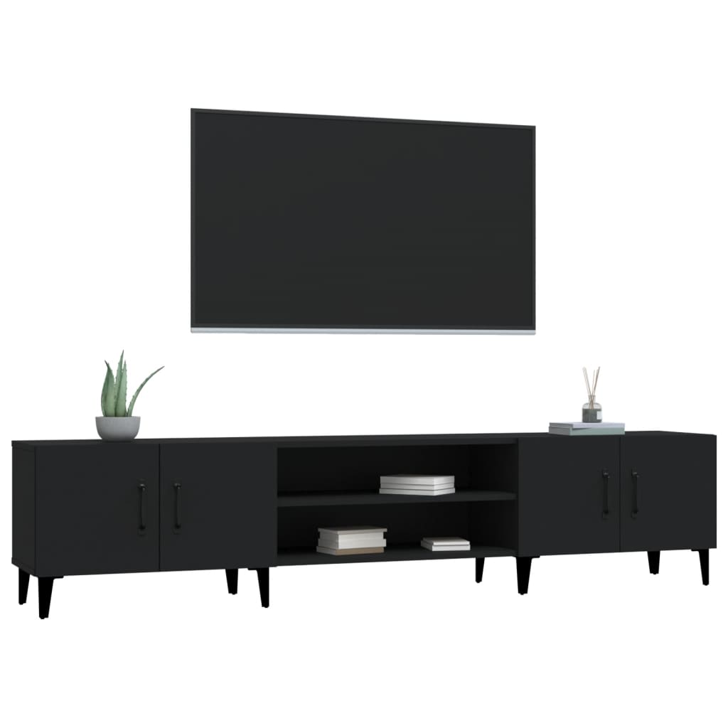 Tv-meubel 180x31,5x40 cm bewerkt hout zwart