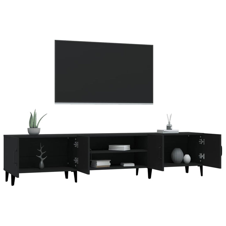 Tv-meubel 180x31,5x40 cm bewerkt hout zwart