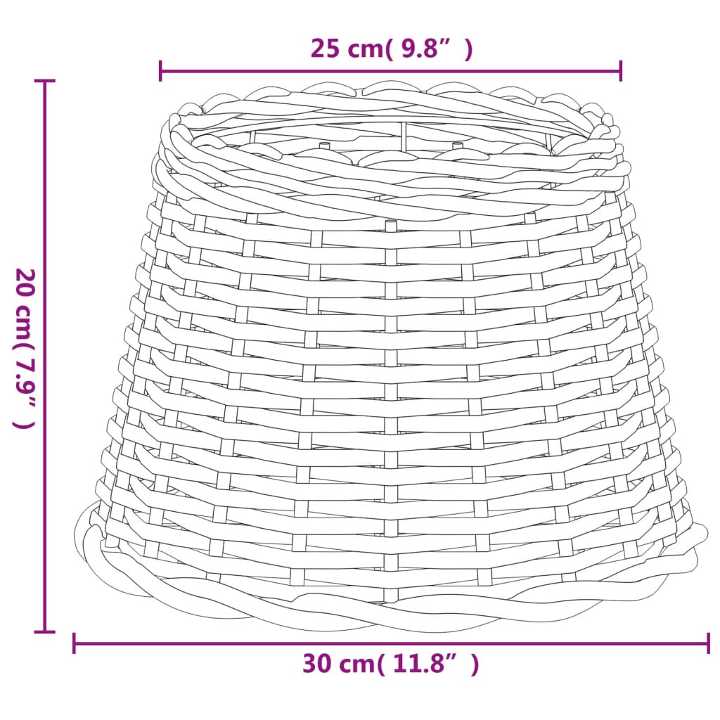 Lampenkap ø˜30x20 cm wicker wit