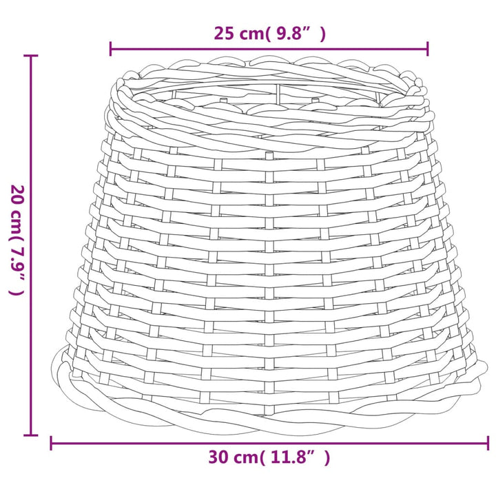 Lampenkap ø˜30x20 cm wicker wit