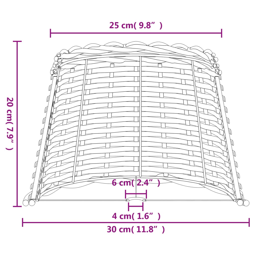 Lampenkap ø˜30x20 cm wicker wit