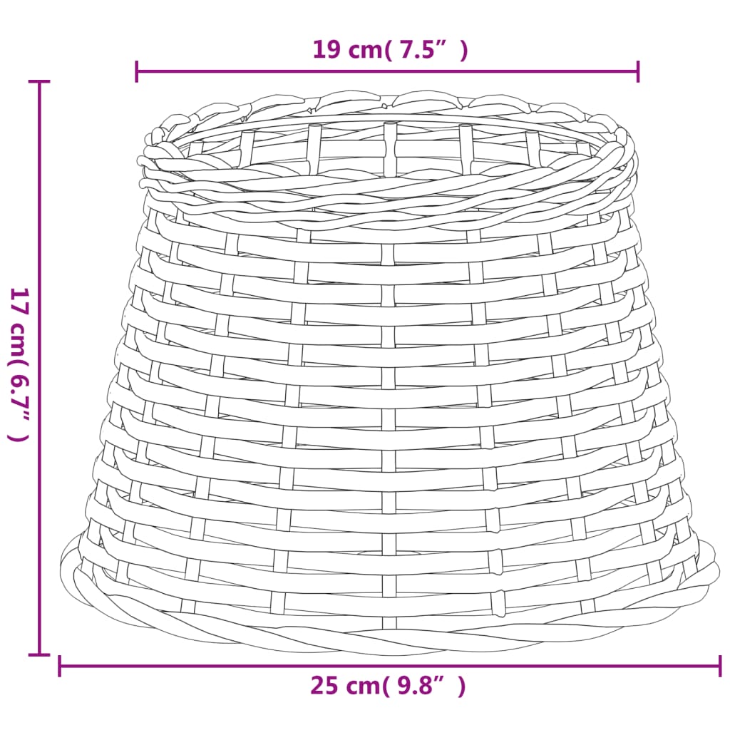 Lampenkap ø25x17 cm wicker bruin