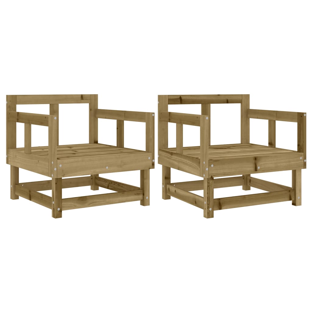 Tuinstoelen 2 st geïmpregneerd hout