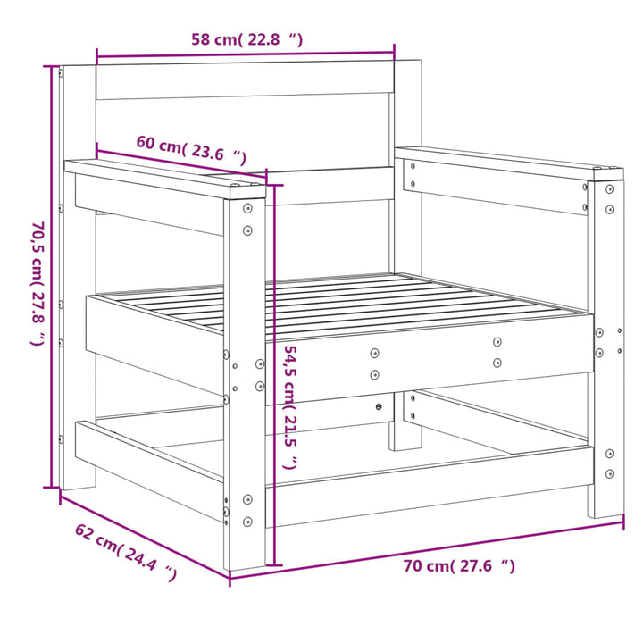 Tuinstoelen 2 st massief grenenhout grijs