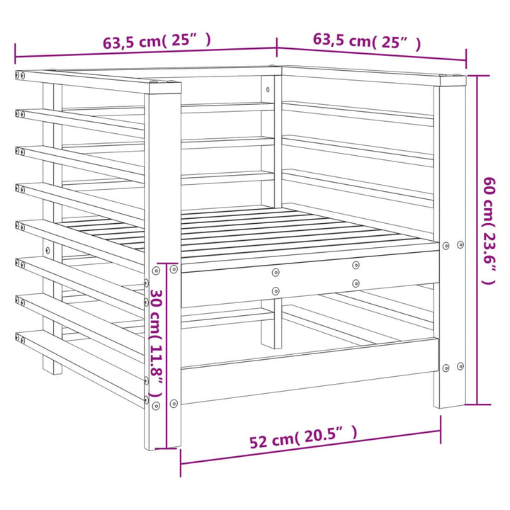 Tuinstoelen 2 st massief grenenhout honingbruin