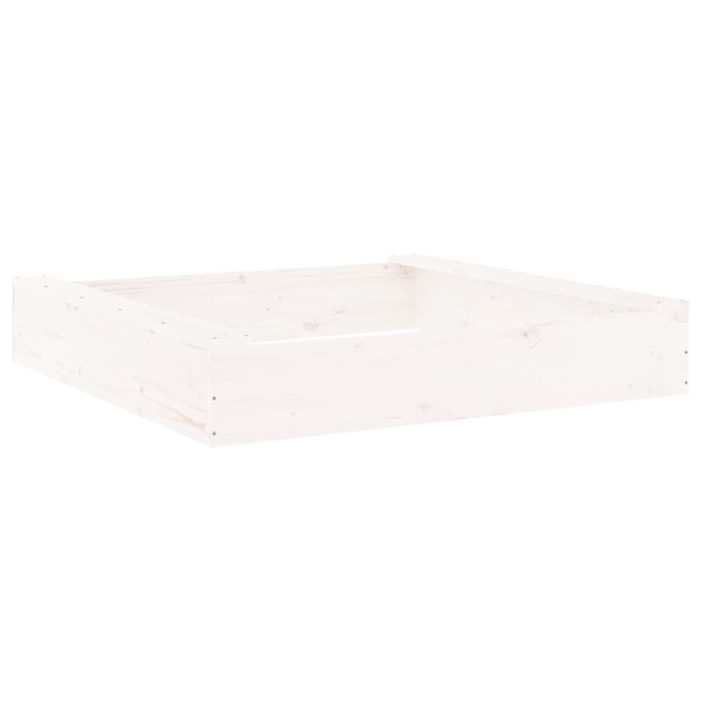Zandbak met bankjes vierkant massief grenenhout wit