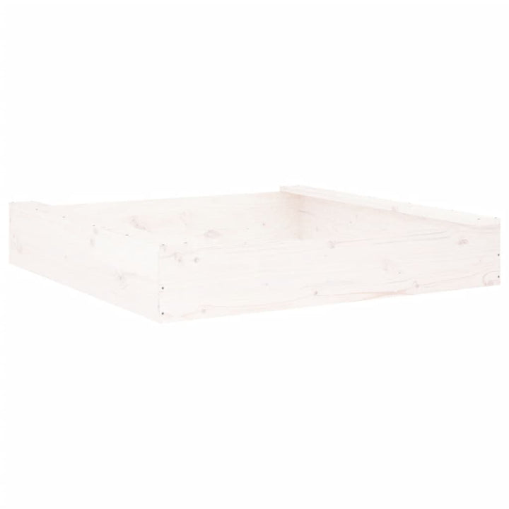 Zandbak met bankjes vierkant massief grenenhout wit