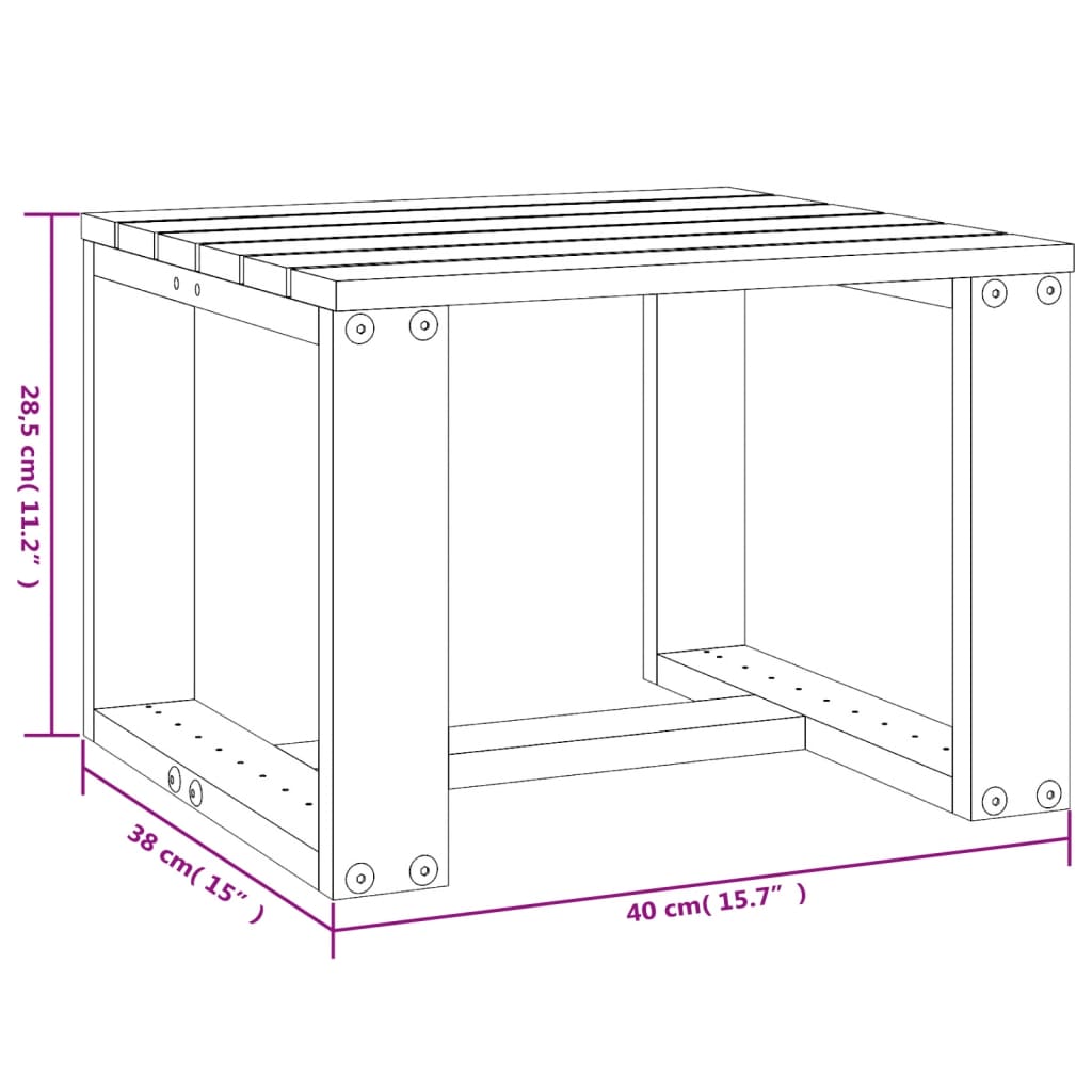 Tuinbijzettafel 40x38x28,5 cm massief grenenhout