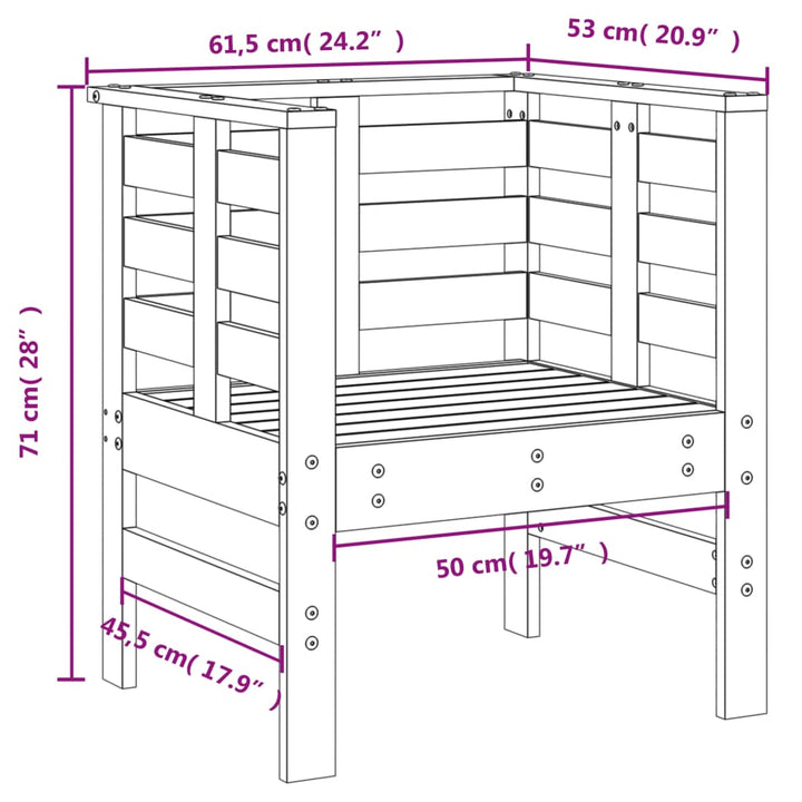 Tuinstoelen 2 st 61,5x53x71 cm massief grenenhout