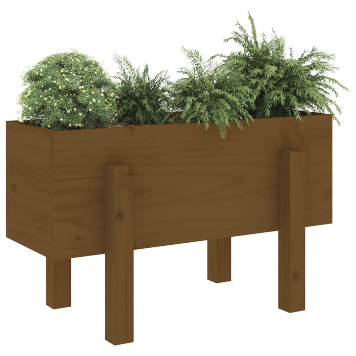 Plantenbak 62x30x38 cm massief grenenhout honingbruin