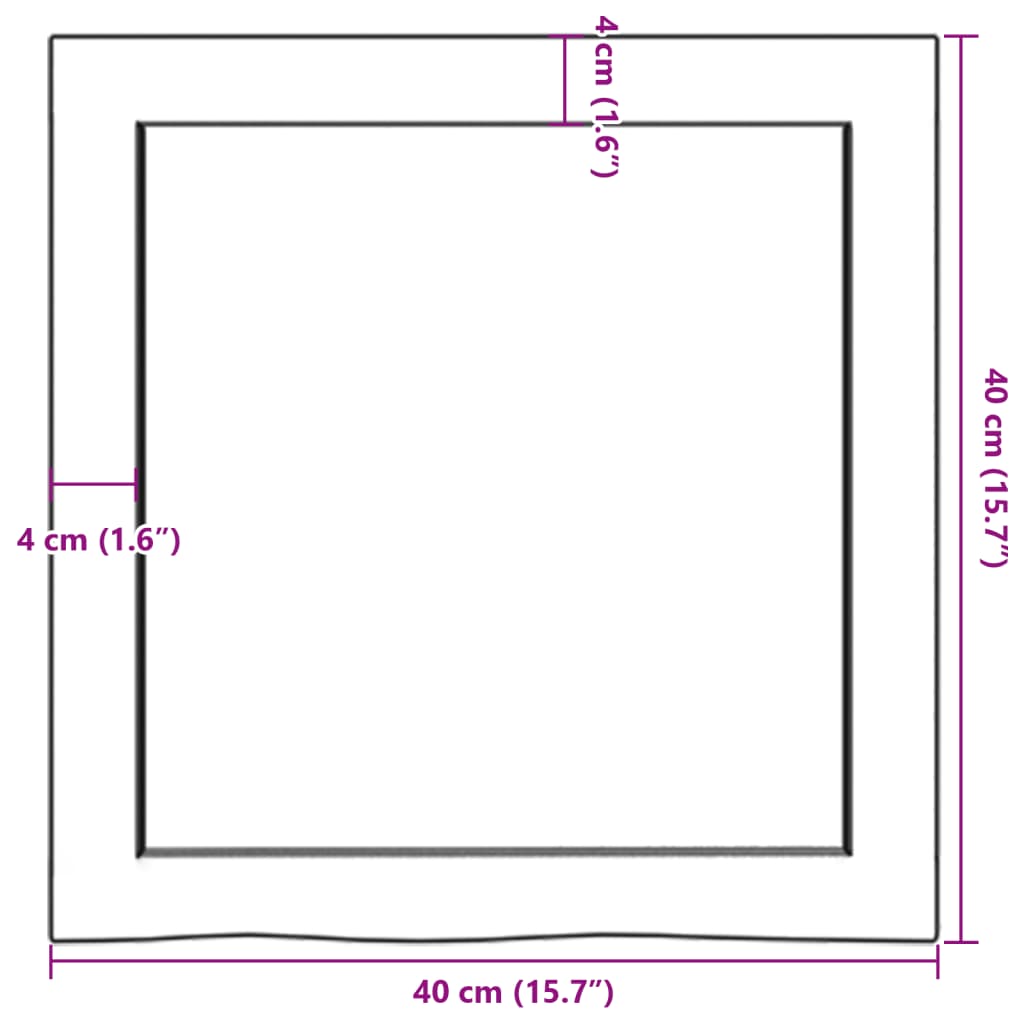 Wandschap 40x40x6 cm onbehandeld massief eikenhout