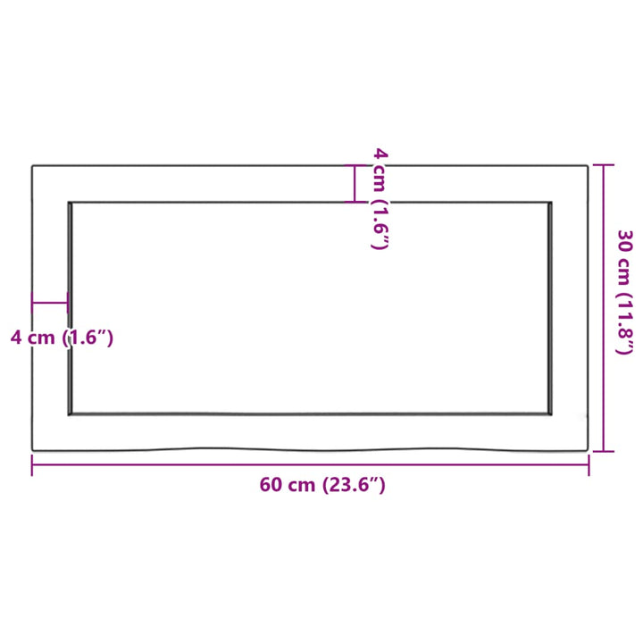 vidaXL Wandschap 60x30x4 cm onbehandeld massief eikenhout