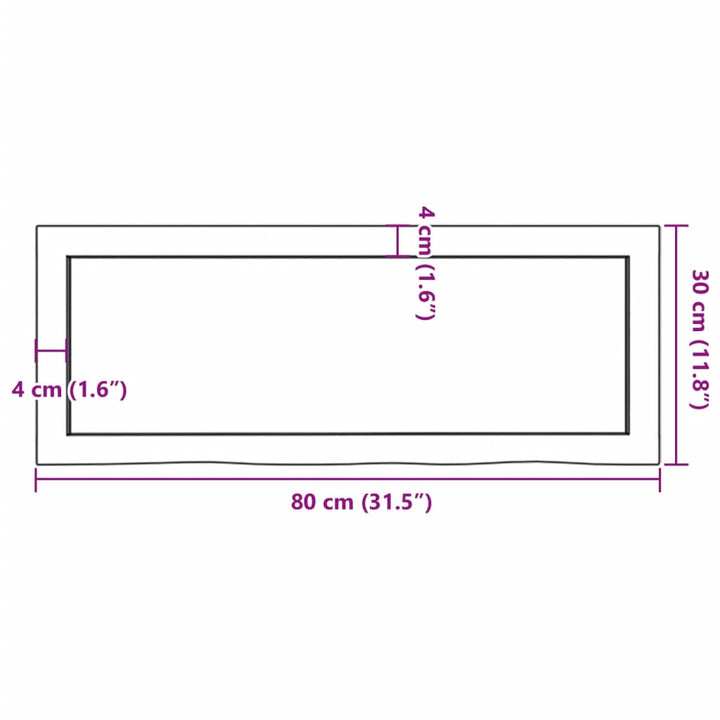 vidaXL Wandschap 80x30x6 cm onbehandeld massief eikenhout