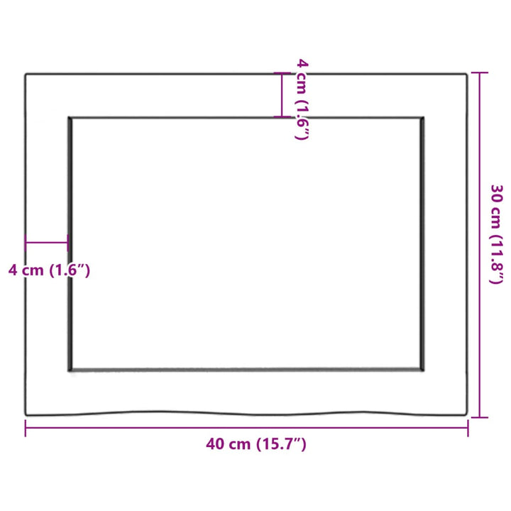 Wandschap 40x30x4 cm behandeld massief eikenhout lichtbruin