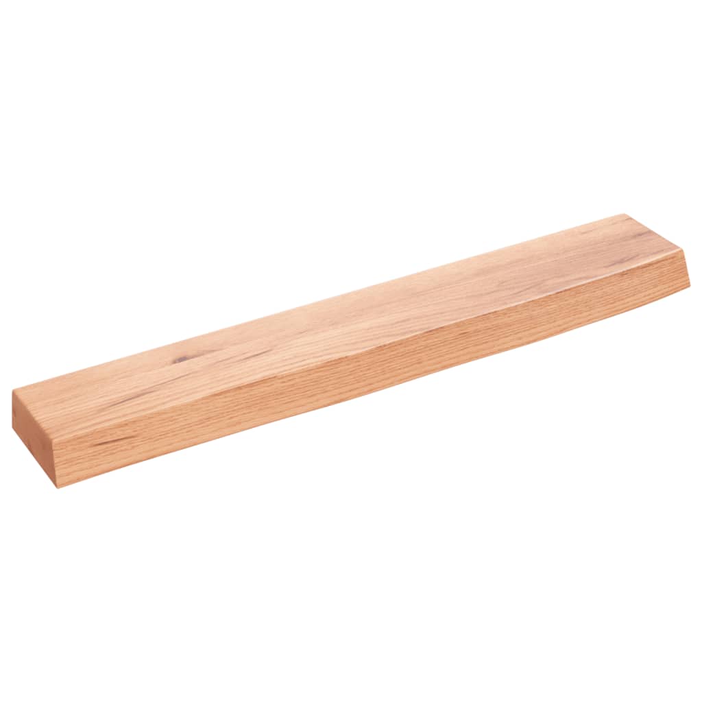 Wandschap 60x10x4 cm behandeld massief eikenhout lichtbruin