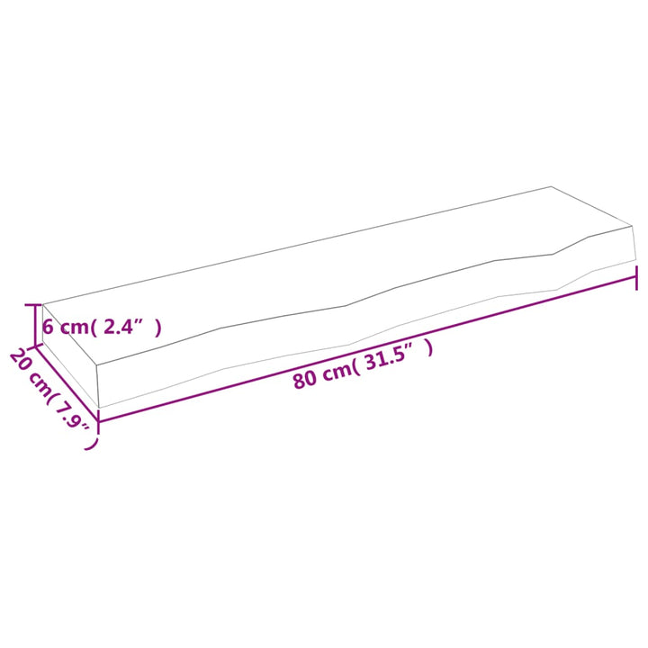 vidaXL Wandschap 80x20x6 cm behandeld massief eikenhout lichtbruin