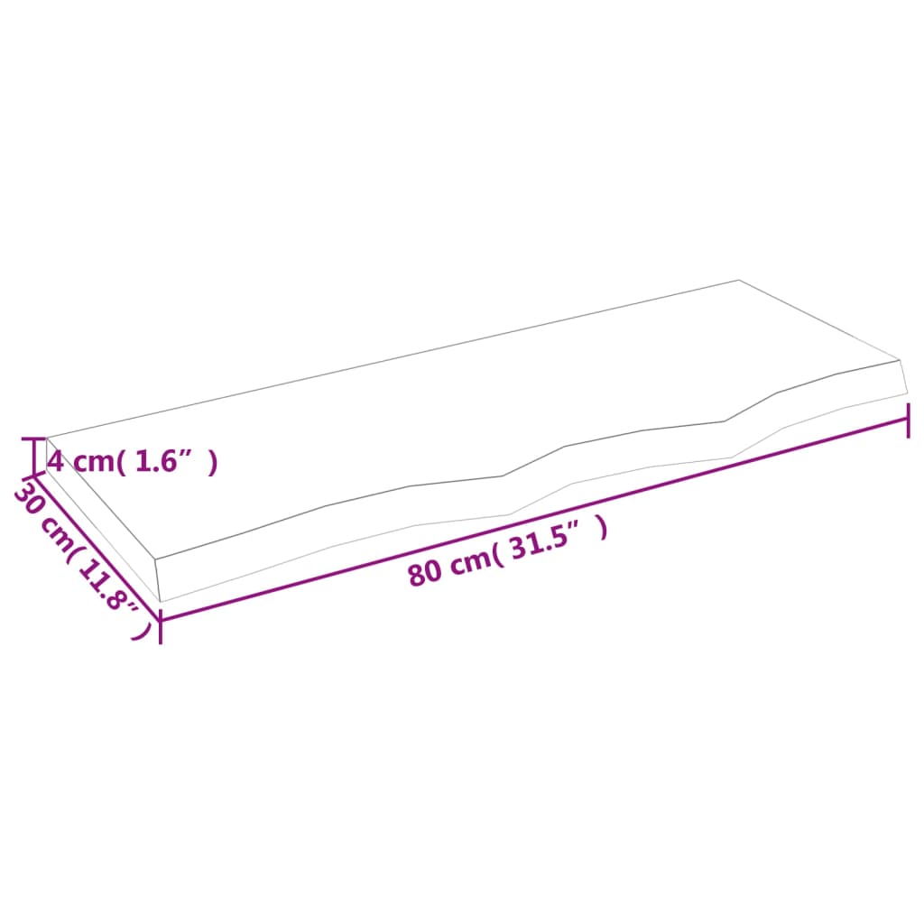 vidaXL Wandschap 80x30x4 cm behandeld massief eikenhout lichtbruin