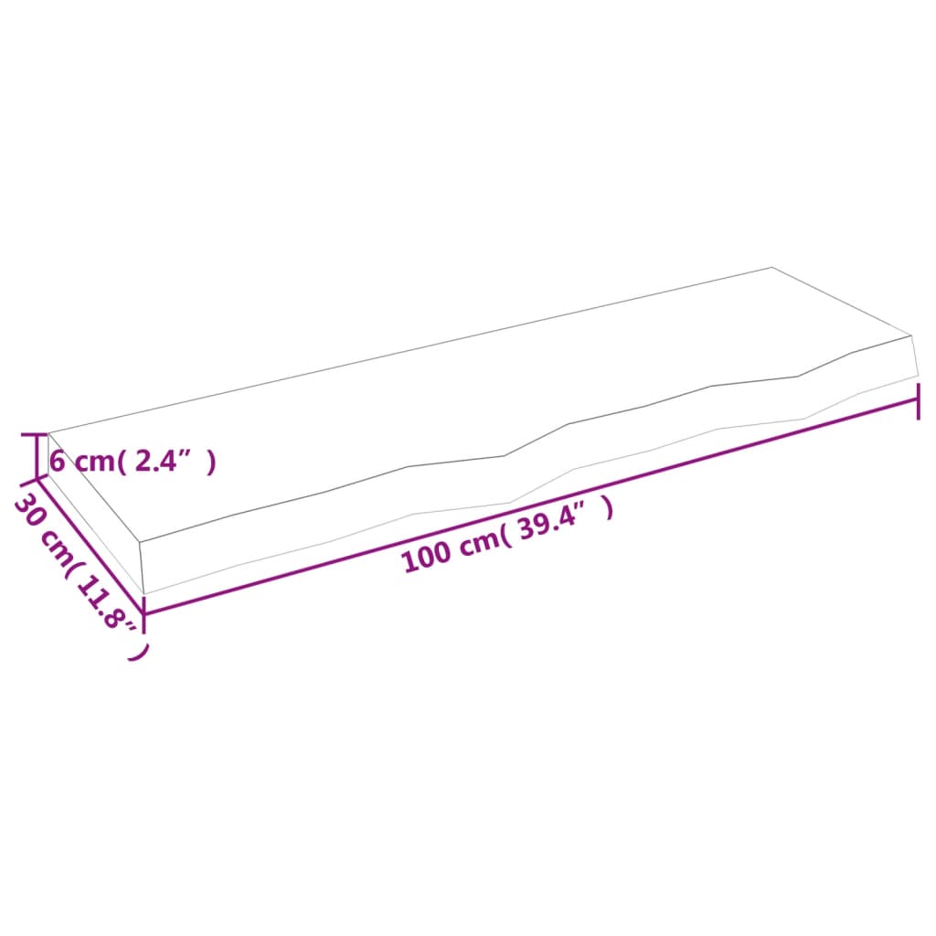 vidaXL Wandschap 100x30x6 cm behandeld massief eikenhout lichtbruin