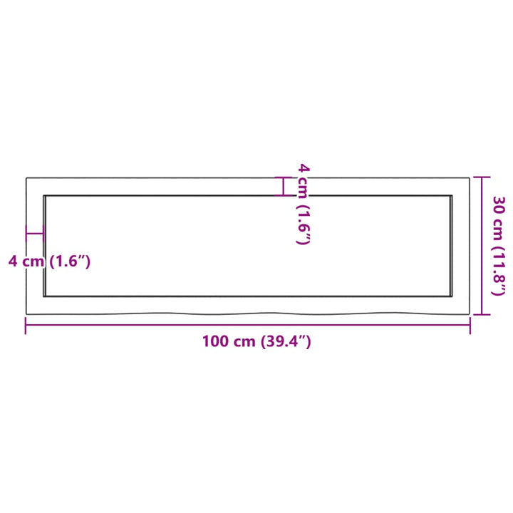 vidaXL Wandschap 100x30x6 cm behandeld massief eikenhout lichtbruin