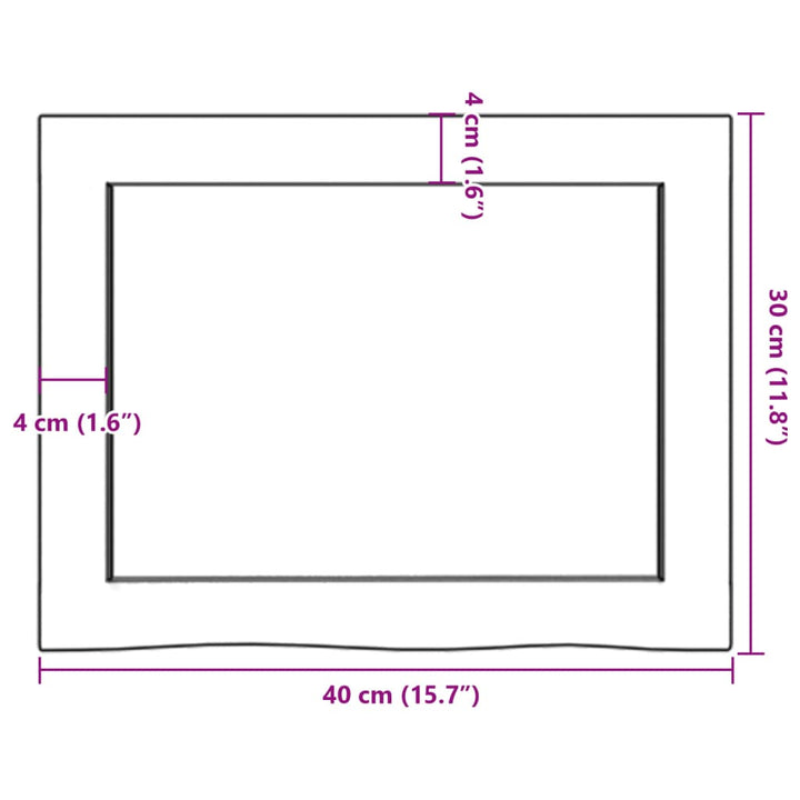 Wandschap 40x30x4 cm behandeld massief eikenhout donkergrijs