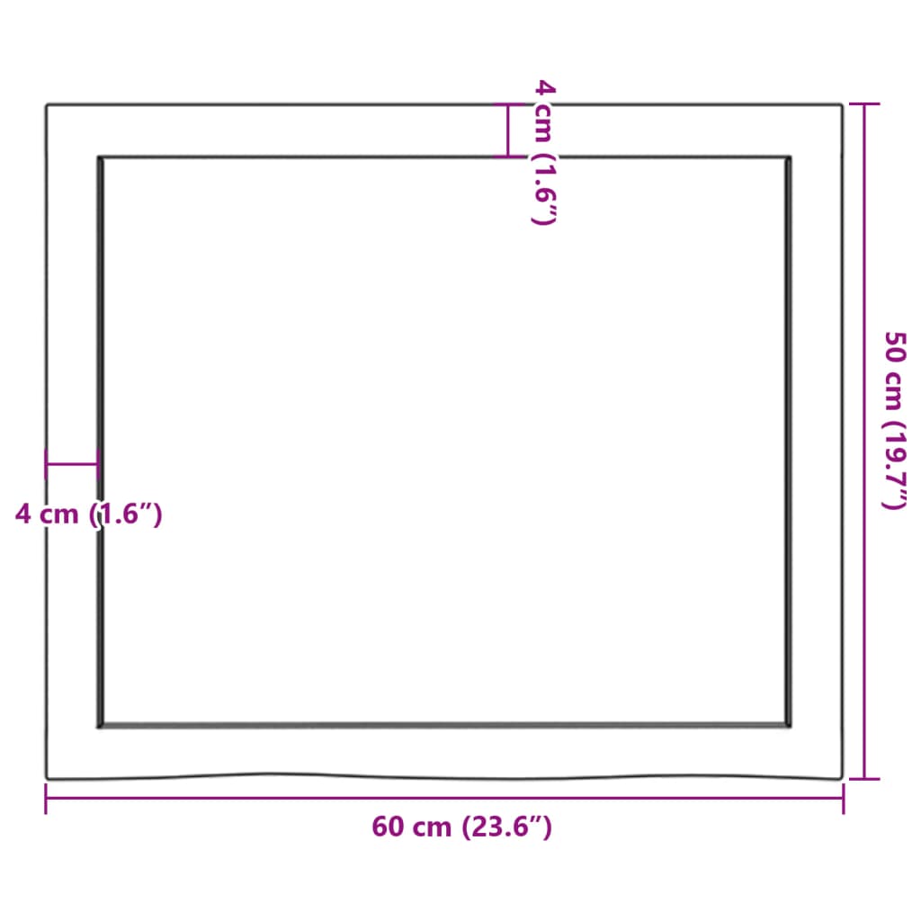 vidaXL Wandschap 60x50x6 cm behandeld massief eikenhout donkergrijs