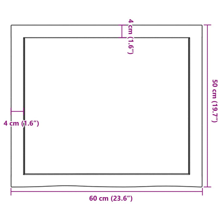 vidaXL Wandschap 60x50x6 cm behandeld massief eikenhout donkergrijs