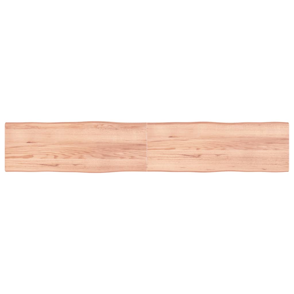 Tafelblad natuurlijke rand 220x40x(2-4) cm eikenhout lichtbruin