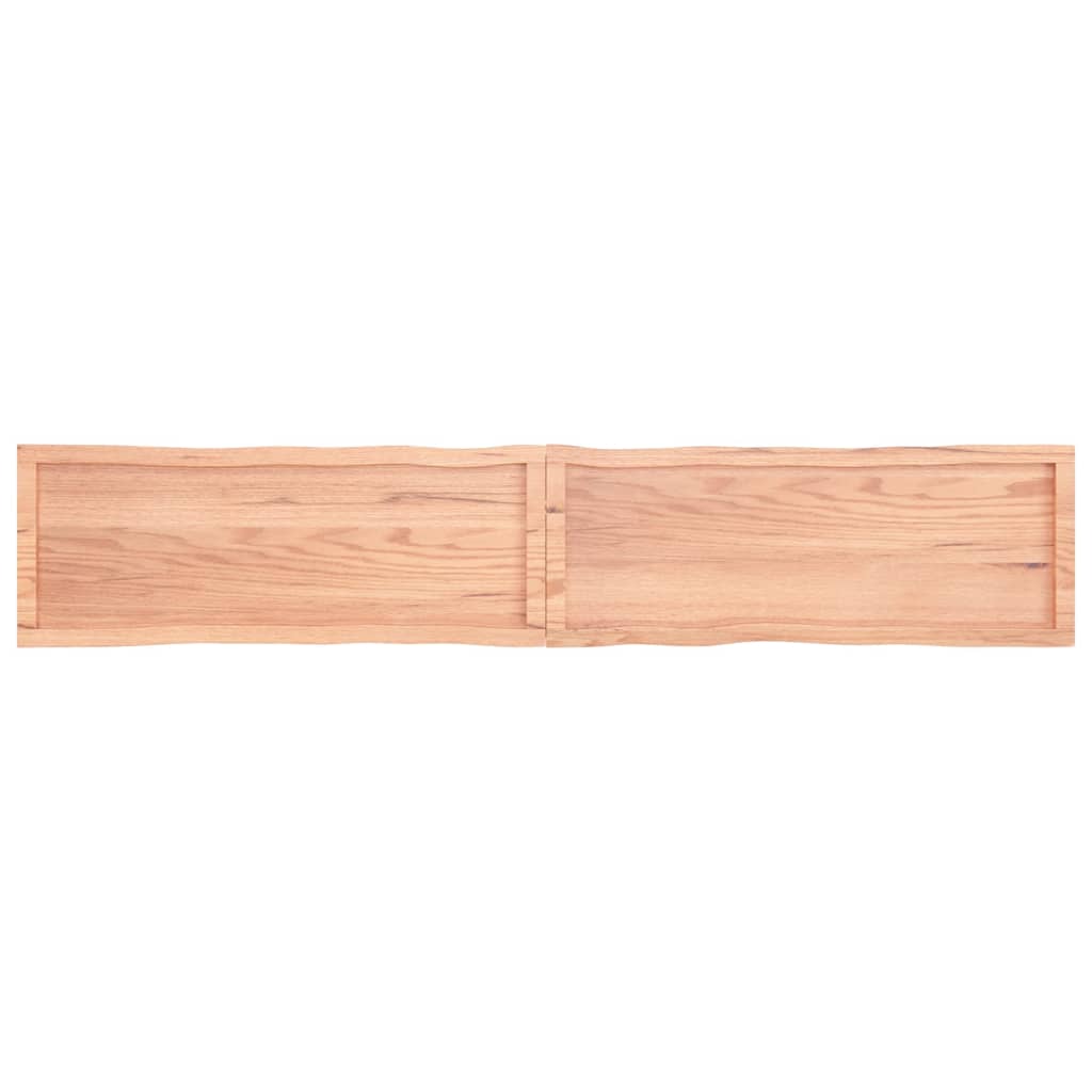 Tafelblad natuurlijke rand 220x40x(2-4) cm eikenhout lichtbruin