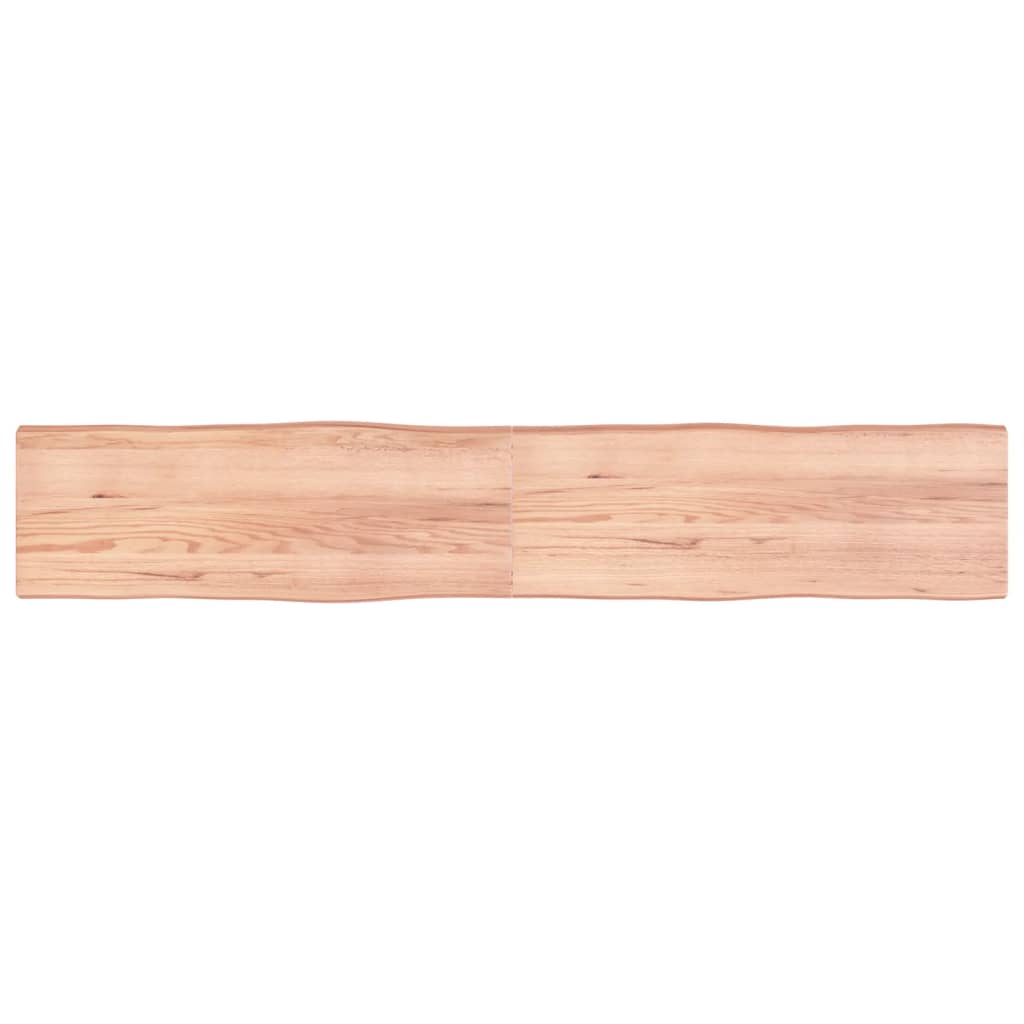 Tafelblad natuurlijke rand 220x40x(2-6) cm eikenhout lichtbruin