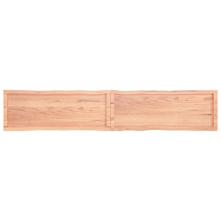 Tafelblad natuurlijke rand 220x40x(2-6) cm eikenhout lichtbruin