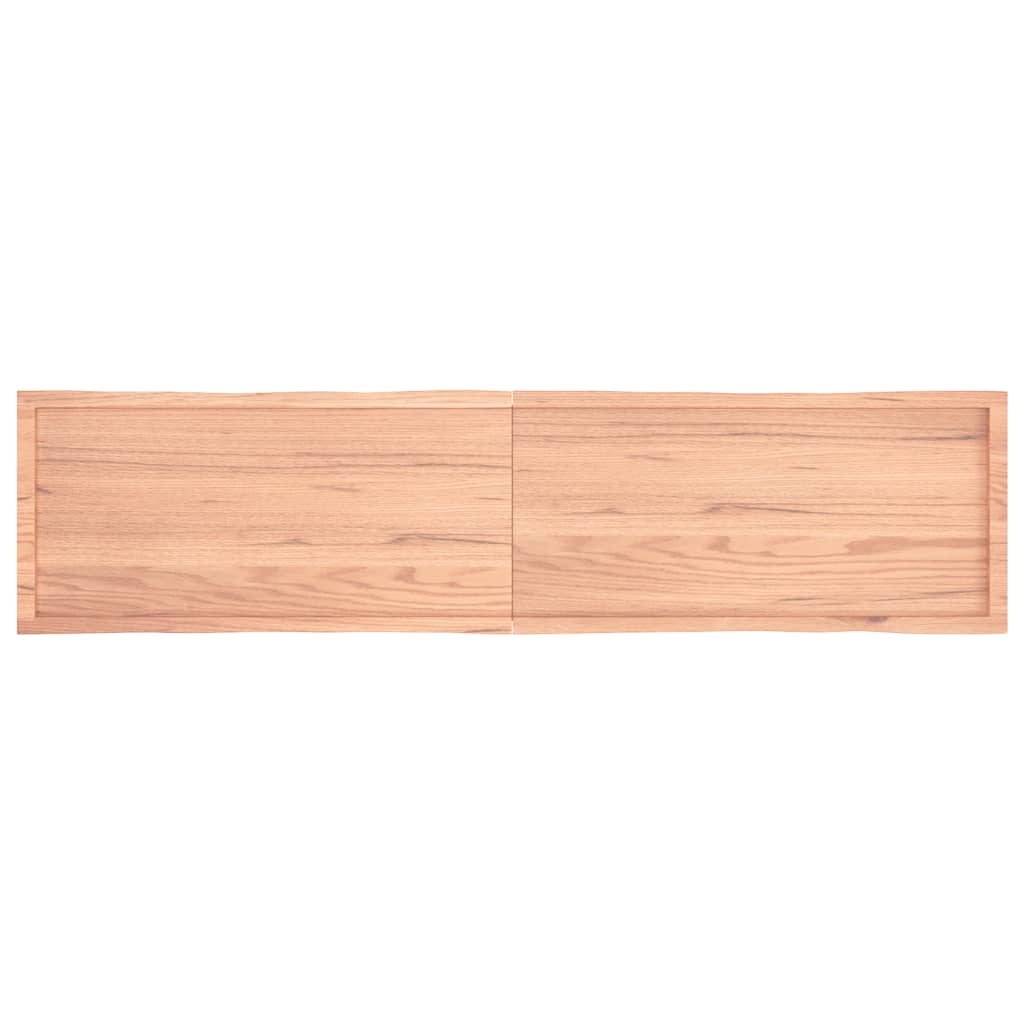 Tafelblad natuurlijke rand 220x50x(2-6)cm eikenhout lichtbruin