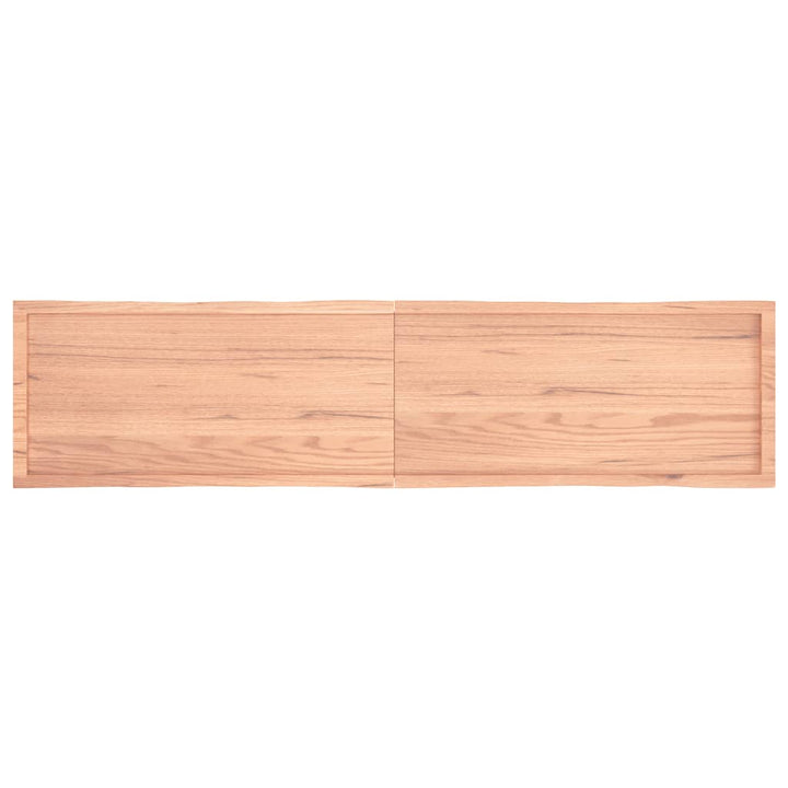 Tafelblad natuurlijke rand 220x50x(2-6)cm eikenhout lichtbruin