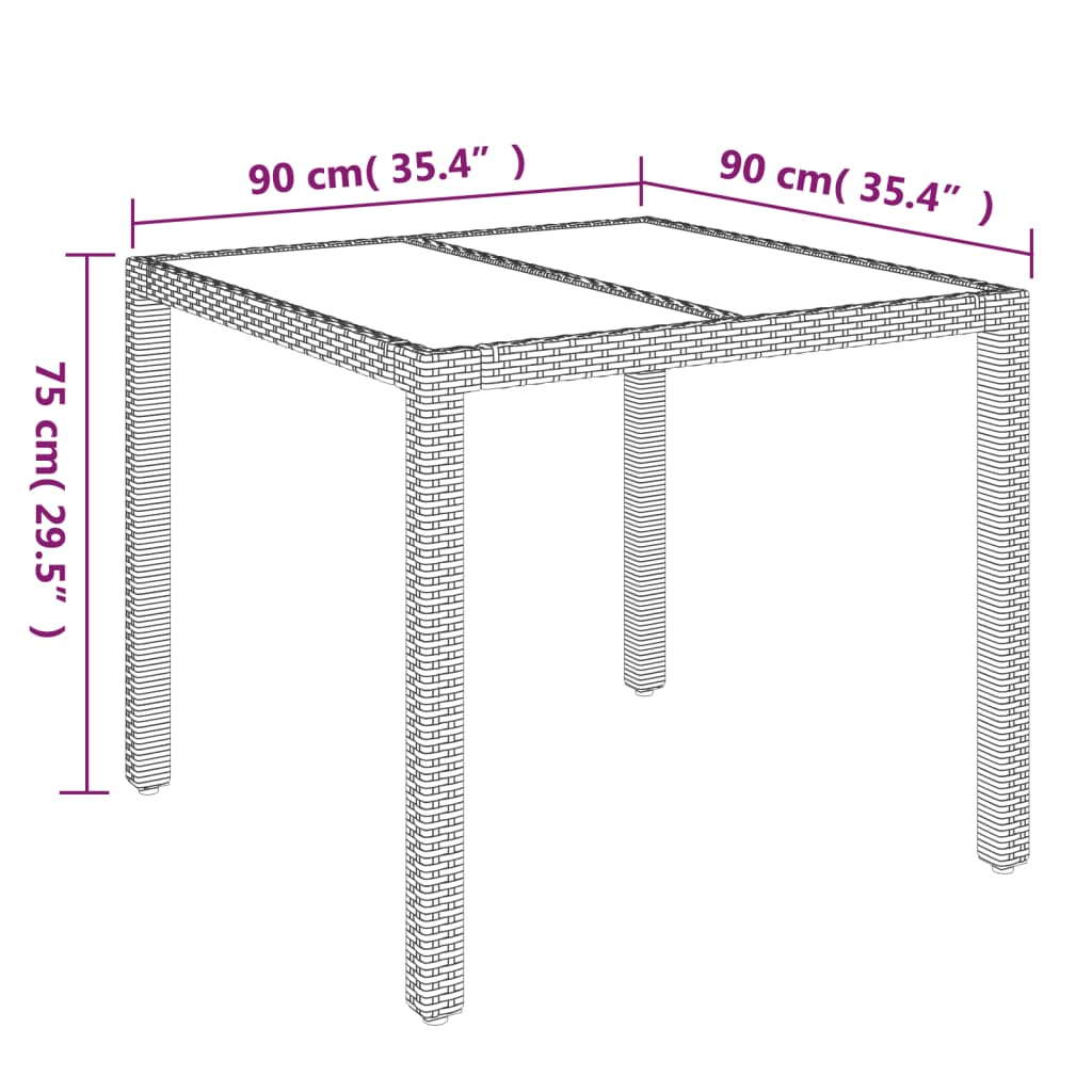 3-delige Tuinset met kussens poly rattan zwart