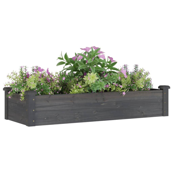 Plantenbak verhoogd met voering 120x45x25 cm vurenhout grijs