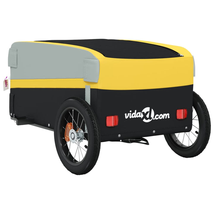 Fietstrailer 30 kg ijzer zwart en geel