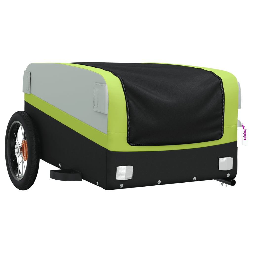 Fietstrailer 30 kg ijzer zwart en groen