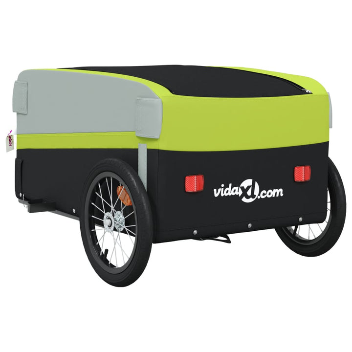 Fietstrailer 45 kg ijzer zwart en groen
