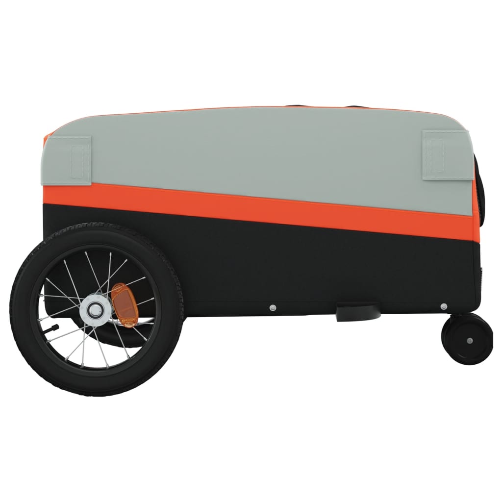 Fietstrailer 30 kg ijzer zwart en oranje