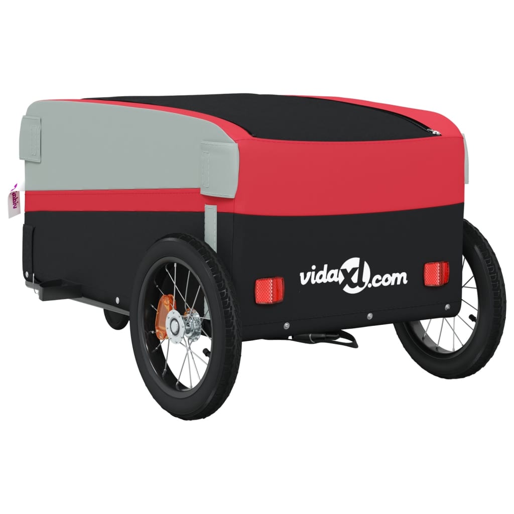 Fietstrailer 30 kg ijzer zwart en rood