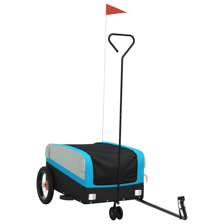 Fietstrailer 30 kg ijzer zwart en blauw