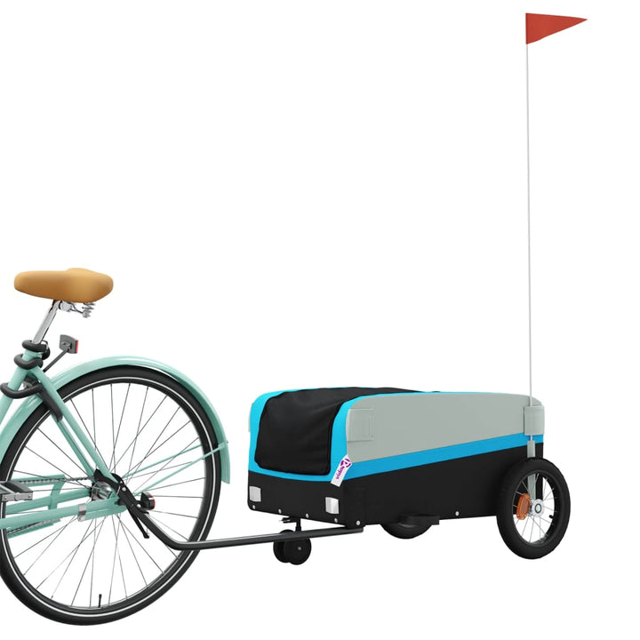 Fietstrailer 30 kg ijzer zwart en blauw