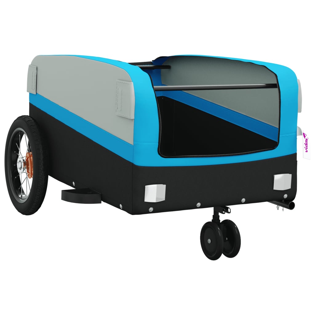 Fietstrailer 30 kg ijzer zwart en blauw