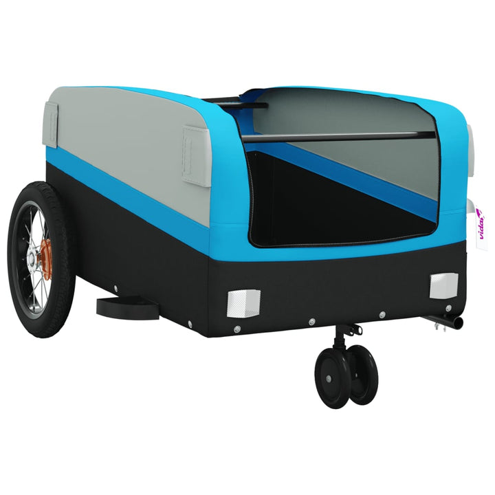 Fietstrailer 30 kg ijzer zwart en blauw