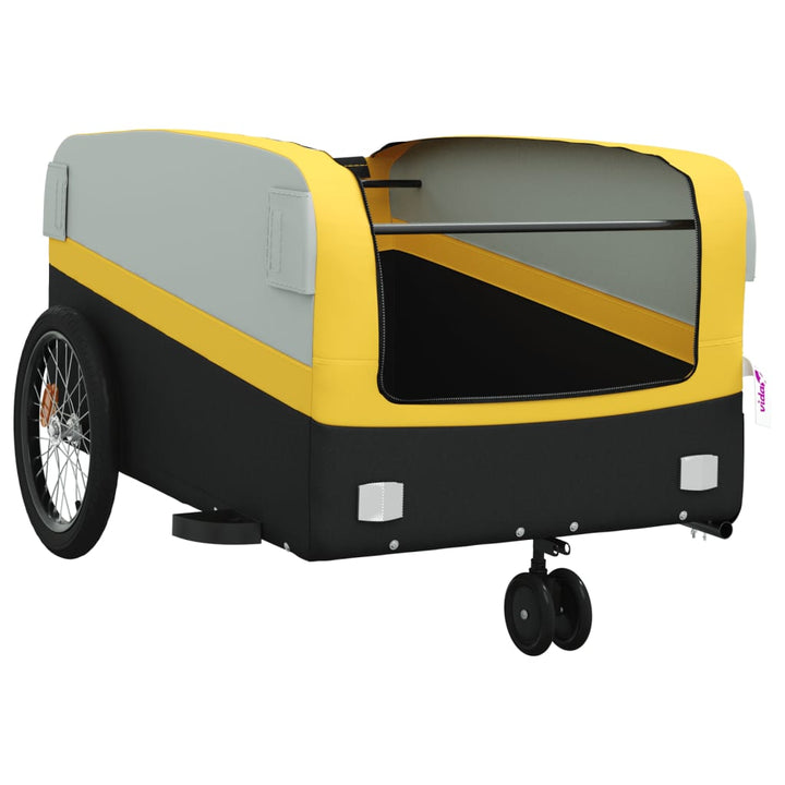 Fietstrailer 45 kg ijzer zwart en geel