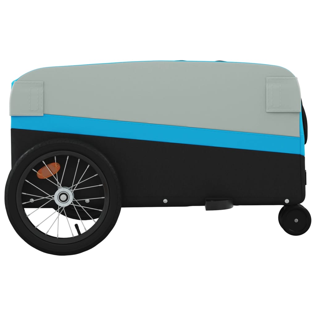 Fietstrailer 45 kg ijzer zwart en blauw