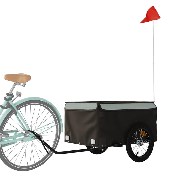 Fietstrailer 45 kg ijzer zwart en grijs