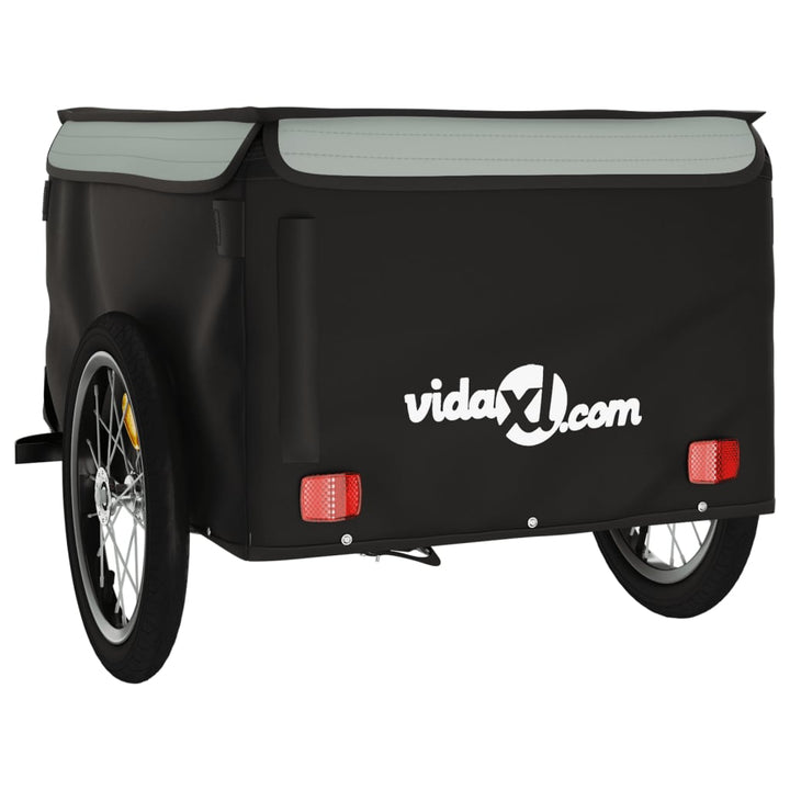 Fietstrailer 45 kg ijzer zwart en grijs